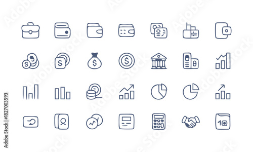 Corporate Business Line Icon Pack Set vector illustration, easily editable. 