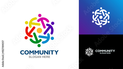 Community Logo Design. People community logo vector design illustration. Group Logo Business. Human community icon design template or web