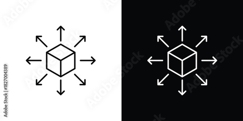 Distribution channel icons vector. doodle. on a white background.
