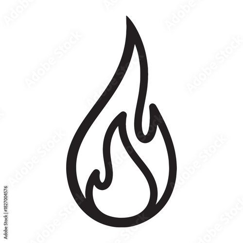 Vector Fire Icon Illustration - Hot Flame Graphic Symbol