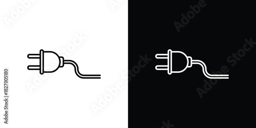 Electrical plug icons vector. doodle. on a white background.