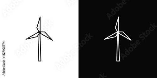 Eolic energy icons vector. doodle. on a white background.