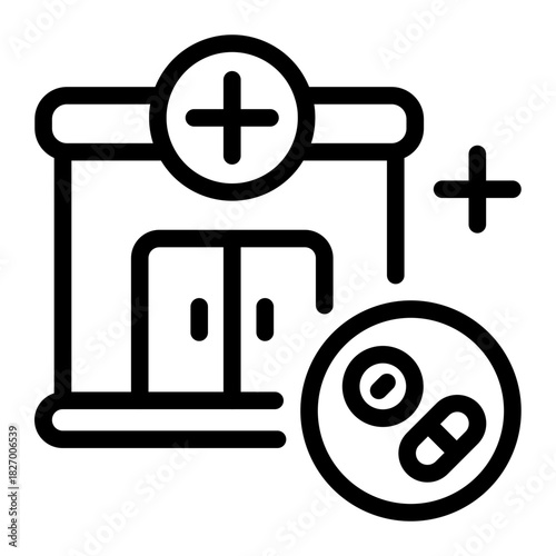 This Drugstore icon is suitable for pharmacy.