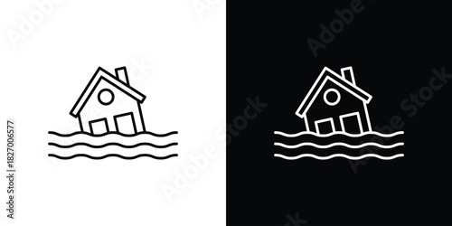 Flood icons vector. doodle. on a white background.