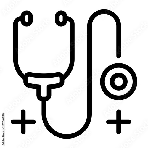 This Stethoscope icon is suitable for pharmacy.