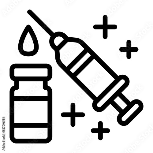 This Syringe icon is suitable for pharmacy.