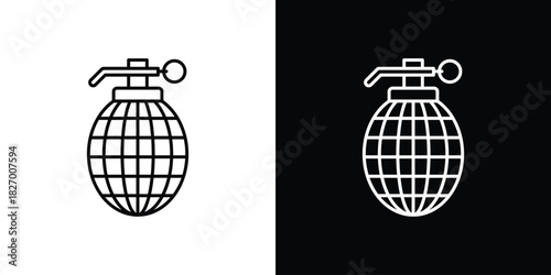 Hand grenade icons vector. doodle. on a white background.