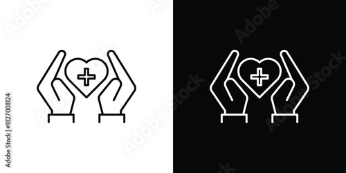 Health insurance icons vector. doodle. on a white background.