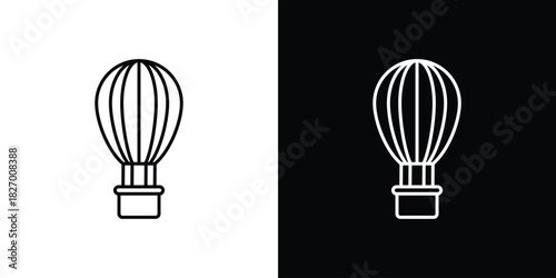 Hot air balloon icons vector. doodle. on a white background.