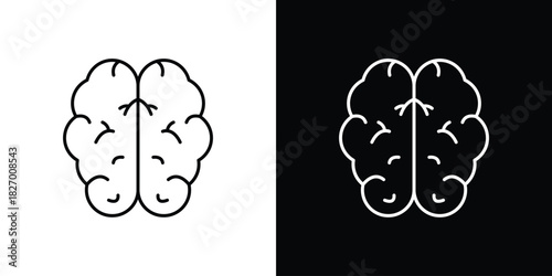 Human brain icons vector. doodle. on a white background.