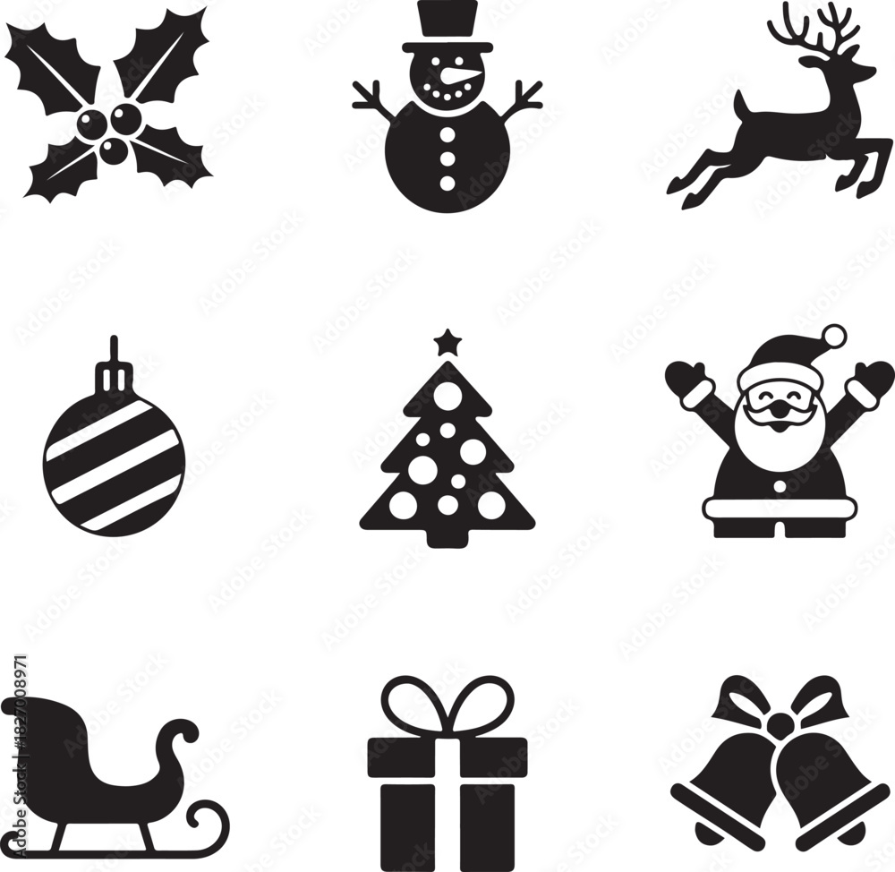 Naklejka premium Christmas Icons