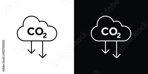 Low carbon dioxide icons vector. doodle. on a white background.