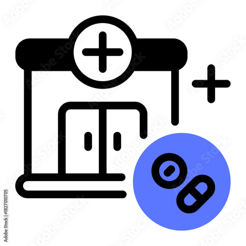 This Drugstore icon is suitable for pharmacy.