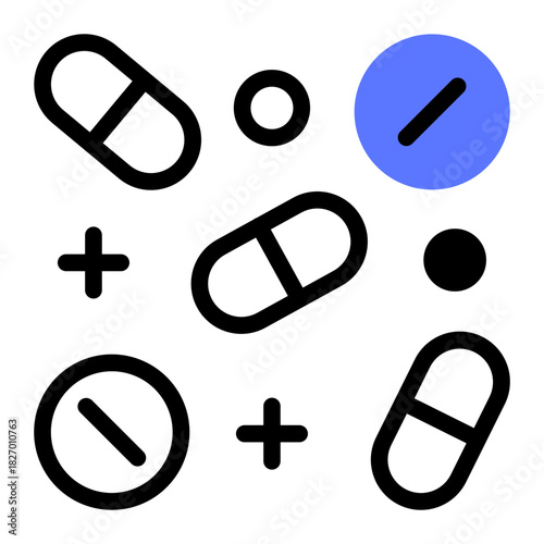 This Pills icon is suitable for pharmacy.