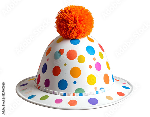 Party Hat with Pom-Pom on Black Background