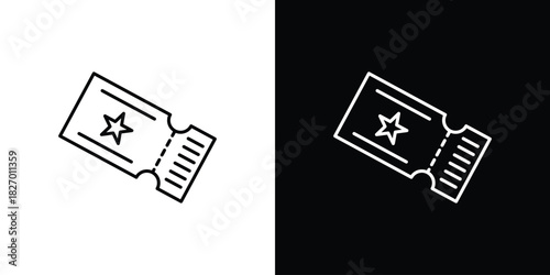 Movie ticket icons vector. doodle. on a white background.