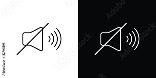 Mute sound icons vector. doodle. on a white background.