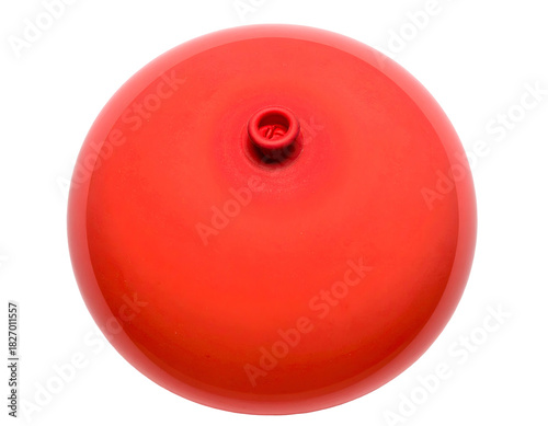 Red Balloon Inflated & Ready to Fly on a White Background