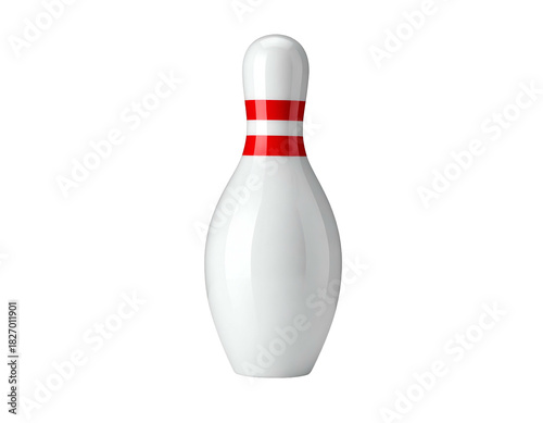 Single bowling pin on black background