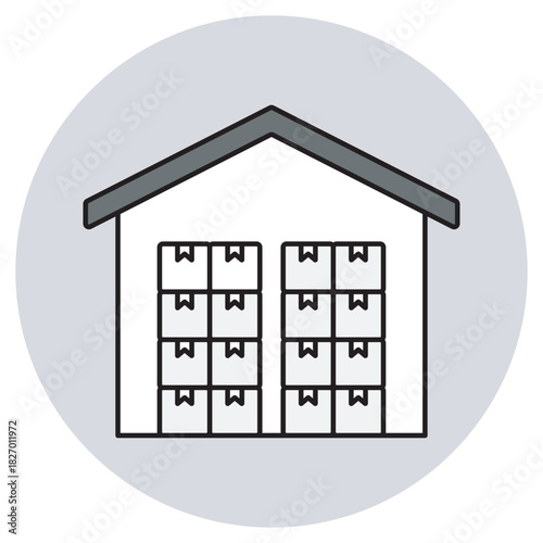 Depot iocn, Storage Depot, Logistics Center, Distribution Hub, Inventory Warehouse, vector