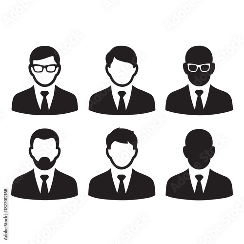 Businessman Silhouette Icons vector