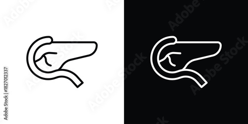 pancreas icons vector. doodle. on a white background.