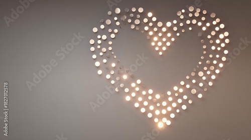 Heart shape made of lights a romantic symbol perfect for Valentines Day or wedding themes