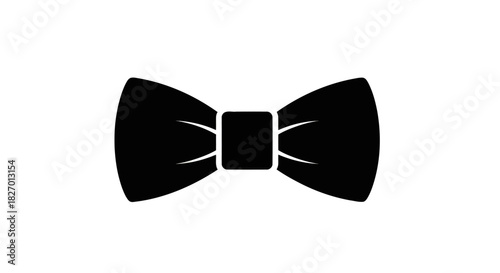 Black bow tie icon, a formal accessory for men's clothing, vector illustration