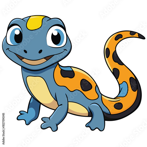 Cartoonish Spotted Salamander on a Clean White Background