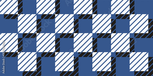 Lumberjack plaid pola mulus. Ilustrasi vektor. Warna biru. Templat tekstil.