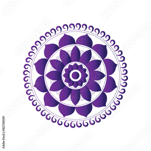Elegant Purple Mandala Floral Design