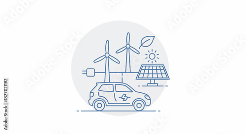 Electric Car Powered by Renewable Energy Sources.