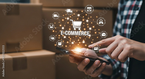 E Commerce Online Shopping Business Mobile App Marketing Digital Store Retail Sales Technology Platform Delivery