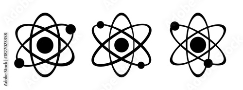 Atom structure science model physics chemistry nuclear energy scientific diagram illustration vector