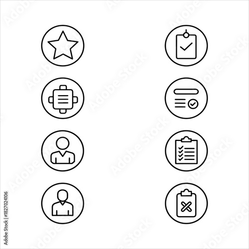 A Professional Minimalist Assessment Icon Symbol, Showcasing Evaluation and Data Analysis in a Flat Design Vector for Digital Testing and Business Review Success.