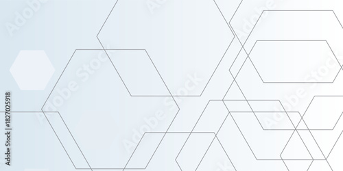 Minimalist White and Light Blue Abstract Hexagonal Background, eps10.