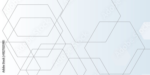 Minimalist White and Light Blue Abstract Hexagonal Background, eps10.