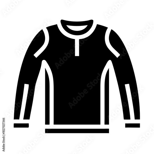 Long sleeve shirt icon for sportswear or base layer clothing icon