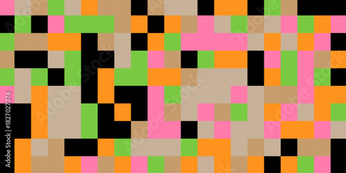 Abstract pixeled bar colorful background with squares and rectangles futuristic pixel Illustration, abstract texture of modern geometric pattern design squares background.