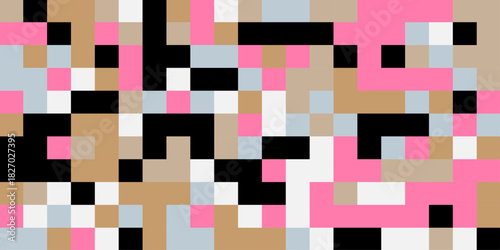 Abstract pixeled bar colorful background with squares and rectangles futuristic pixel Illustration, abstract texture of modern geometric pattern design squares background.