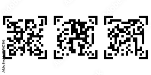 Scan qr code for fast digital scanning Isolated vector illustration code for smartphone, scan qr code set flat icon for payment and quick security scanning isolated on white background.