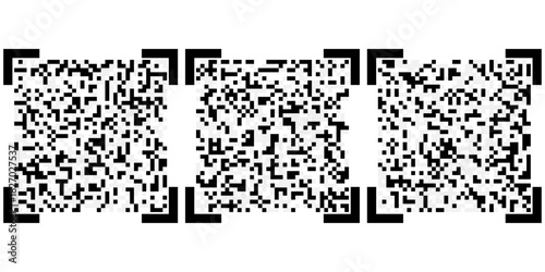 Scan qr code for fast digital scanning Isolated vector illustration code for smartphone, scan qr code set flat icon for payment and quick security scanning isolated on white background.