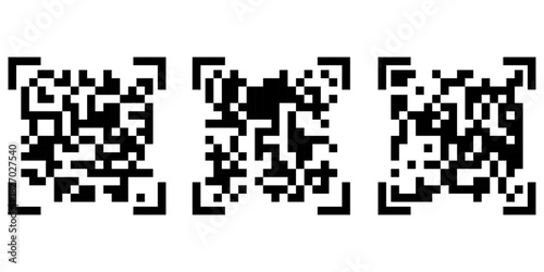 Scan qr code for fast digital scanning Isolated vector illustration code for smartphone, scan qr code set flat icon for payment and quick security scanning isolated on white background.