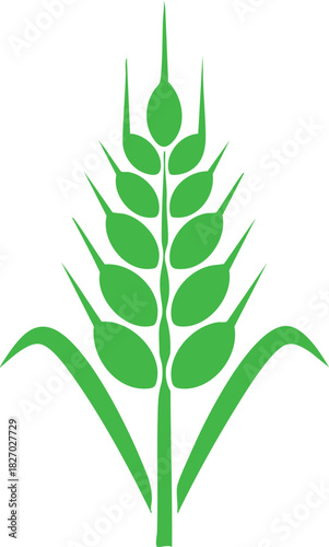 Solid black fill wheat stalk icon