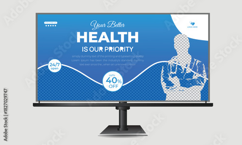 Medical healthcare advertisement billboard banner or cover template design
