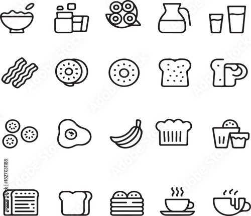 food and drink icons set