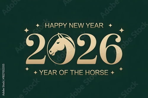 Happy Chinese new year with horse, 2026 new year, year of the horse