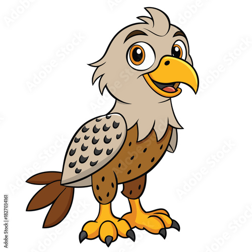Smiling Cartoon Eagle with a White Background Design