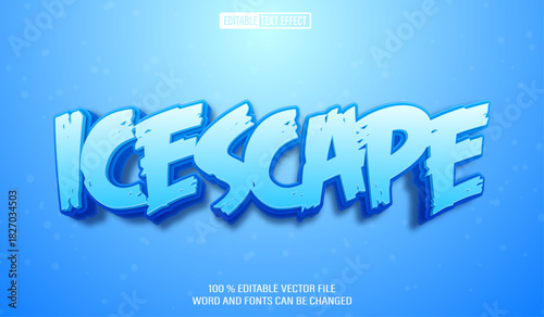 Editable 3d text style effect - Icescape text effect Template