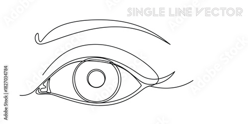 Abstract human eye continuous line drawing